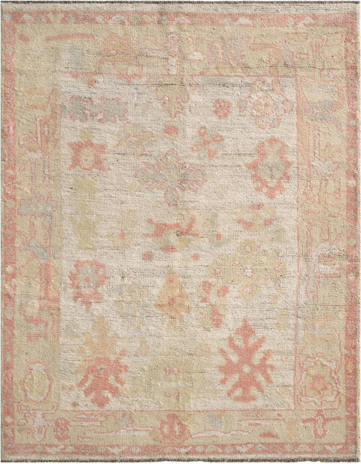 Detail image of 3' 11 x 5' 11 Hand Knotted Oushak Wool Rug