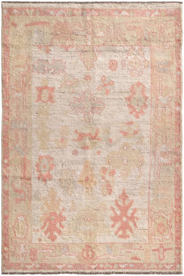 Detail image of 3' 11 x 5' 11 Hand Knotted Oushak Wool Rug