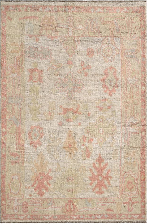 Detail image of 3' 11 x 5' 11 Hand Knotted Oushak Wool Rug