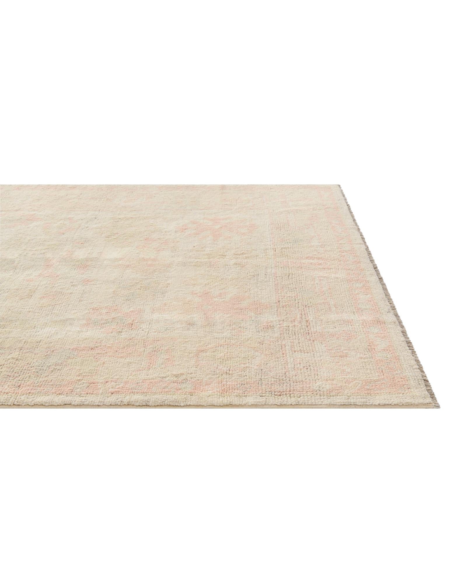 4' 2 x 6' 3 Hand Knotted Oushak Wool Rug
