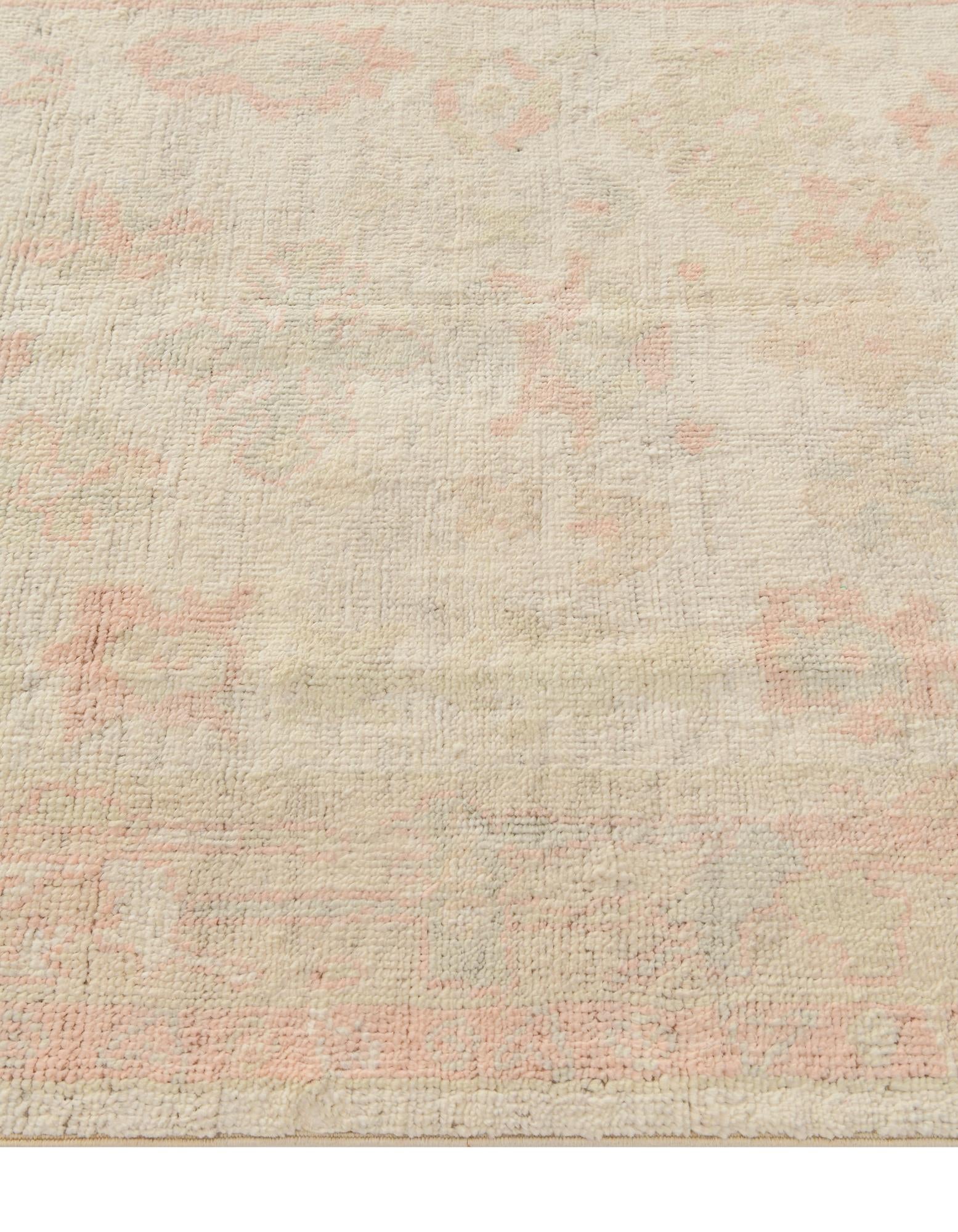 4' 2 x 6' 3 Hand Knotted Oushak Wool Rug