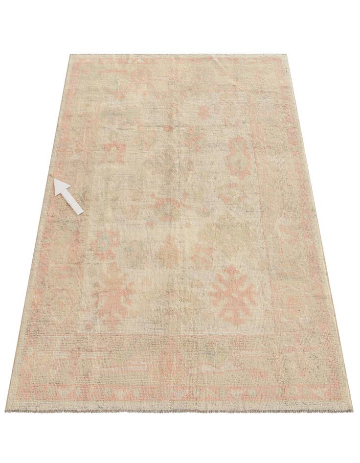 Detail image of 4' 2 x 6' 3  Hand Knotted Oushak Wool Rug