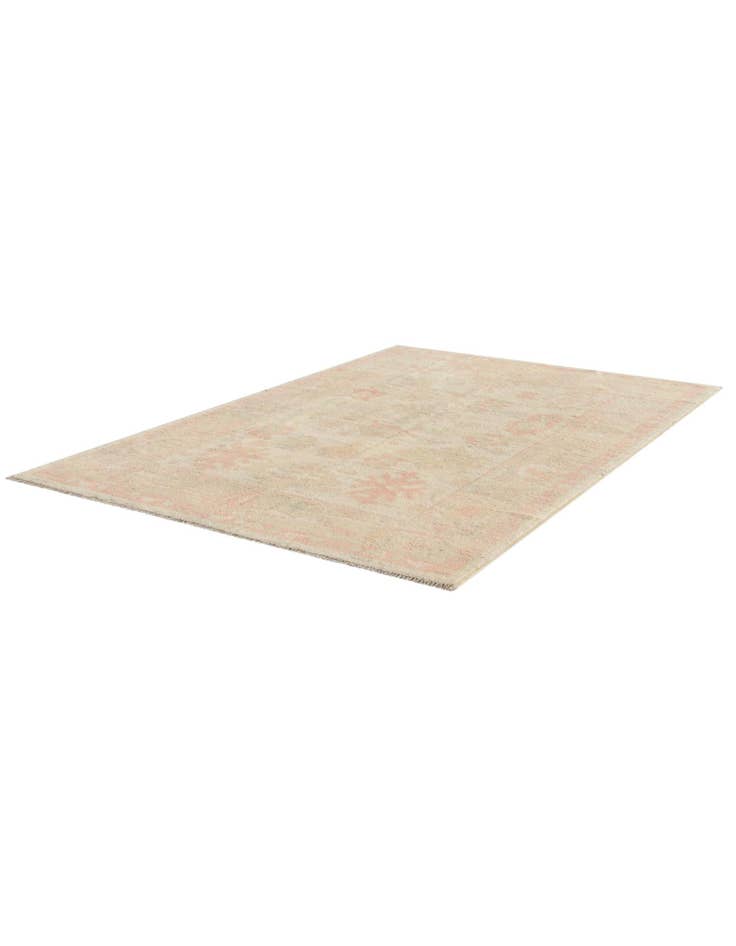 Detail image of 4' 2 x 6' 3 Hand Knotted Oushak Wool Rug