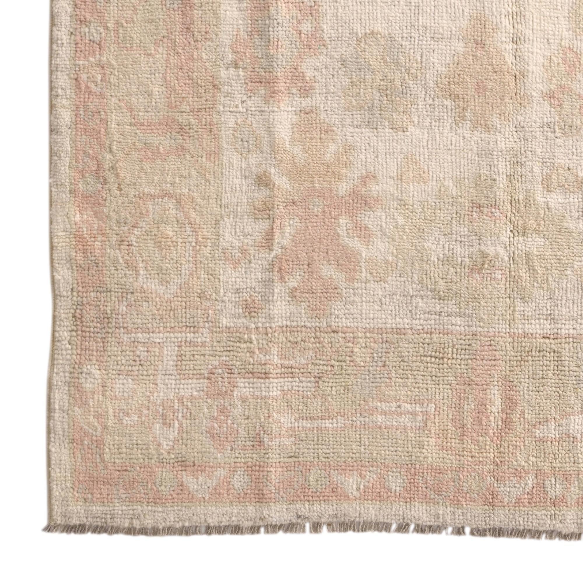 4' 2 x 6' 3 Hand Knotted Oushak Wool Rug
