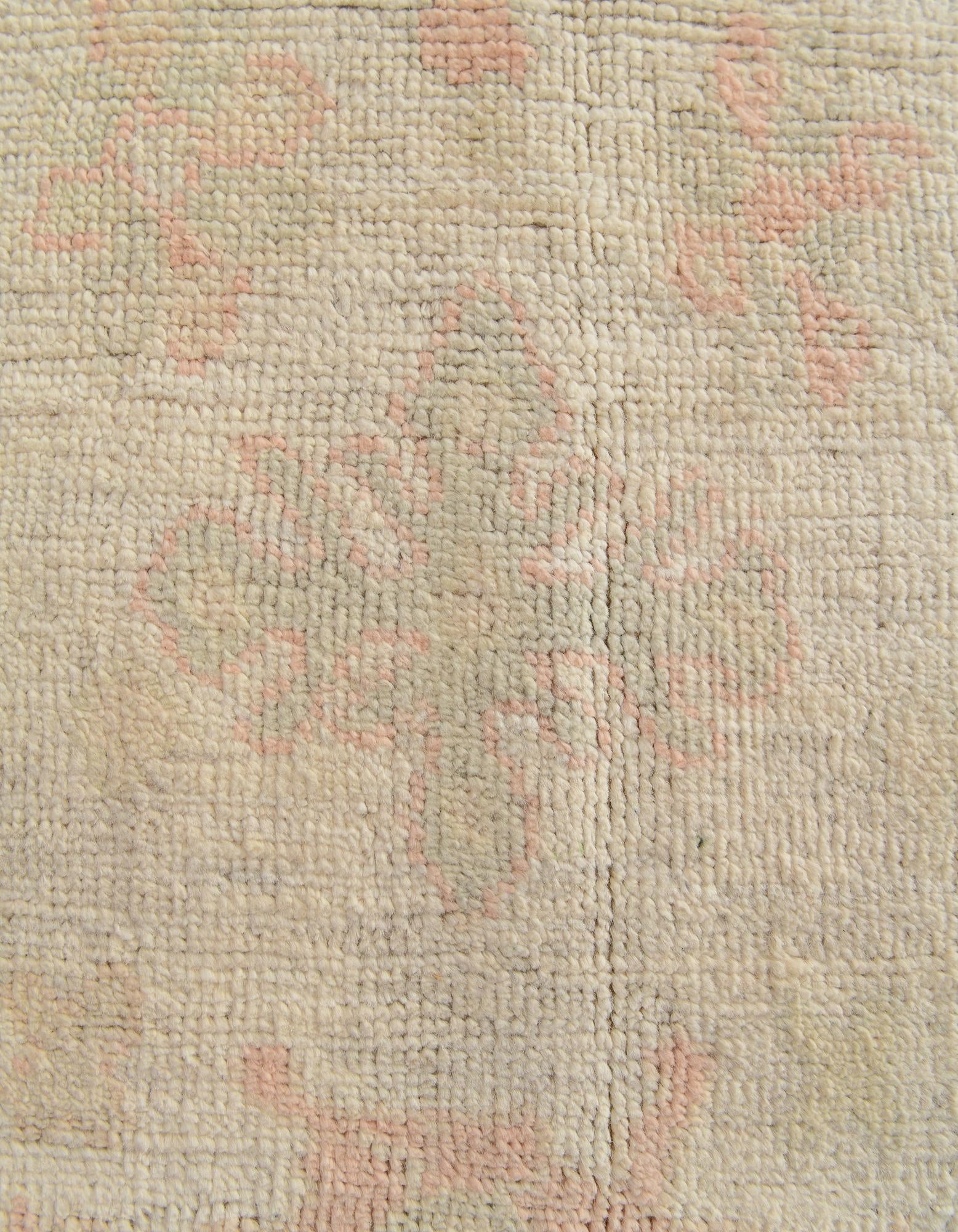 4' 2 x 6' 3 Hand Knotted Oushak Wool Rug