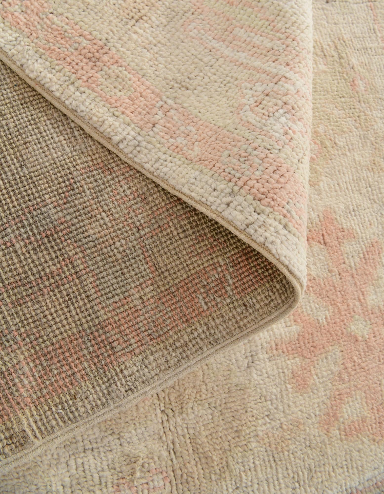 4' 2 x 6' 3 Hand Knotted Oushak Wool Rug