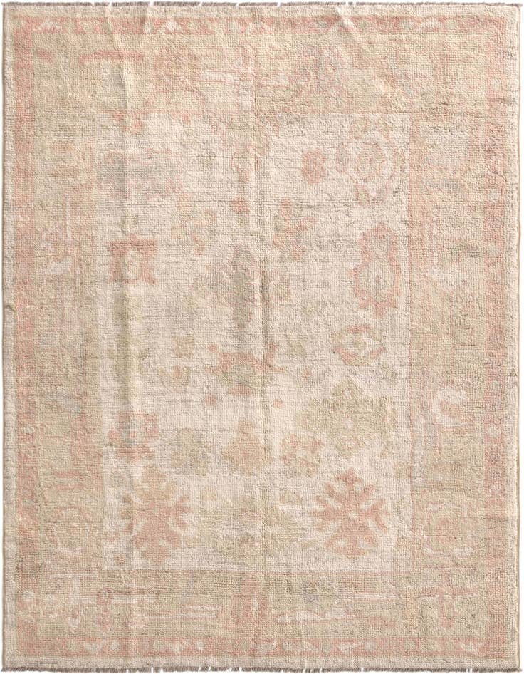 Detail image of 4' 2 x 6' 3 Hand Knotted Oushak Wool Rug