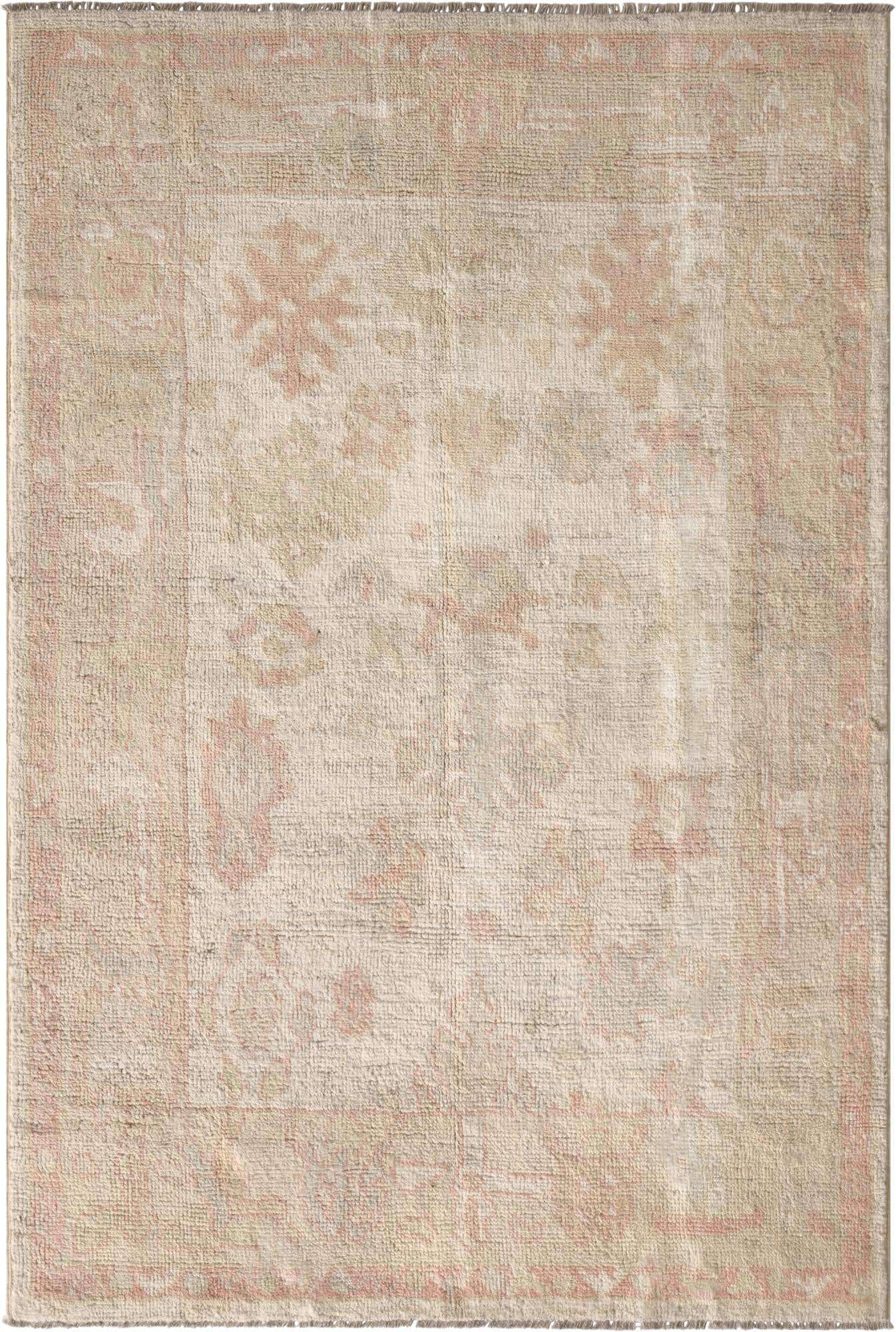 4' 2 x 6' 3 Hand Knotted Oushak Wool Rug