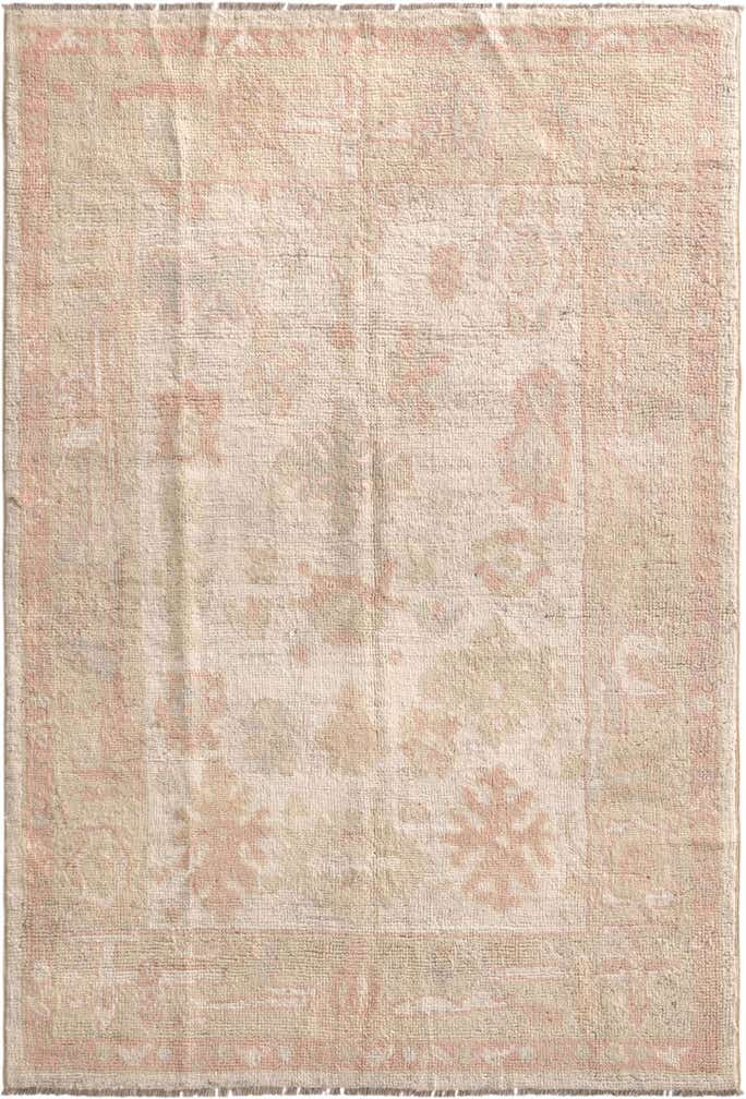 4' 2 x 6' 3 Hand Knotted Oushak Wool Rug