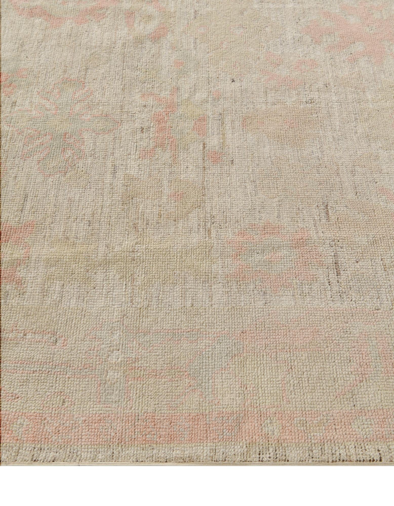 5' 4 x 6' 10 Hand Knotted Oushak Wool Rug