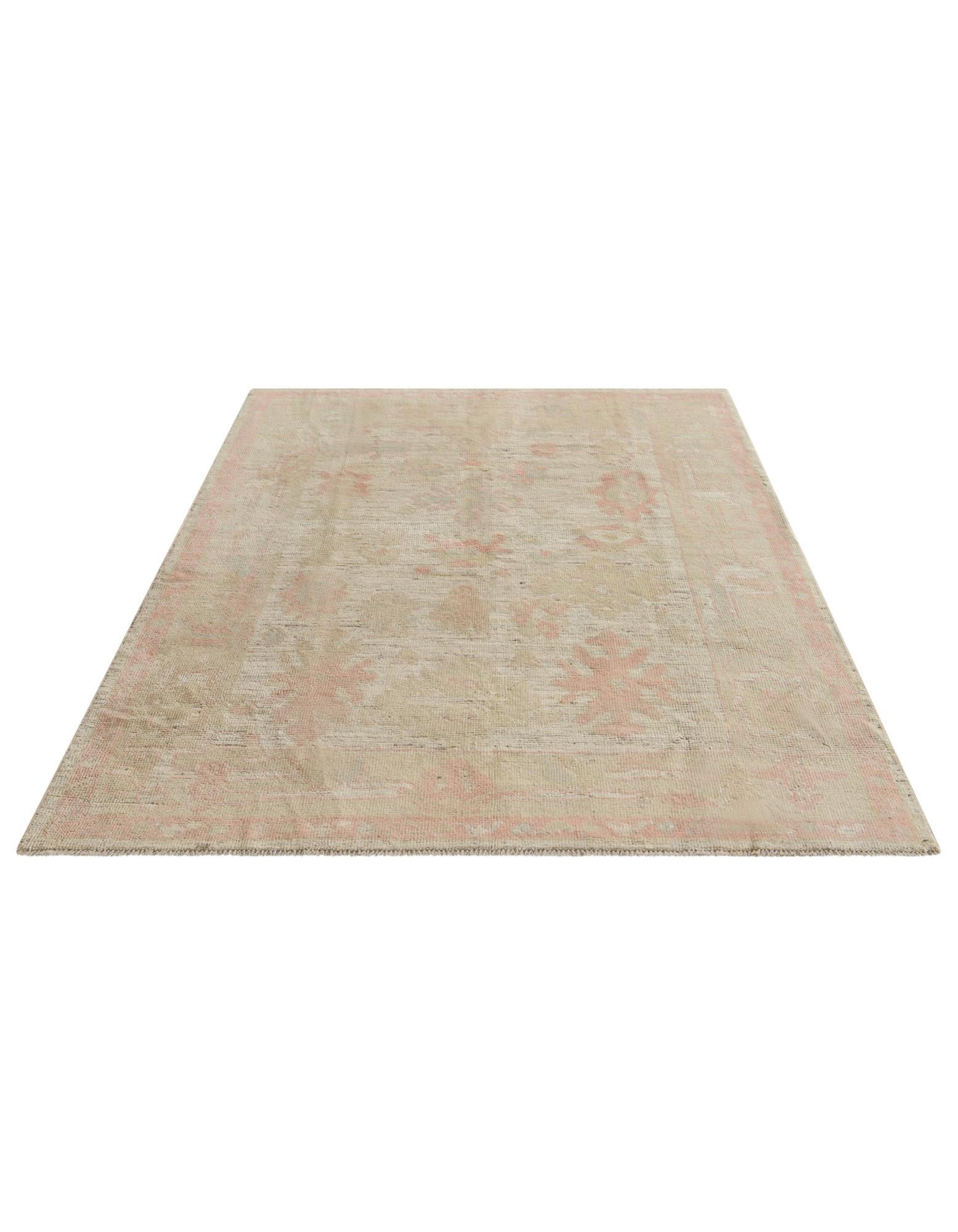 5' 4 x 6' 10 Hand Knotted Oushak Wool Rug