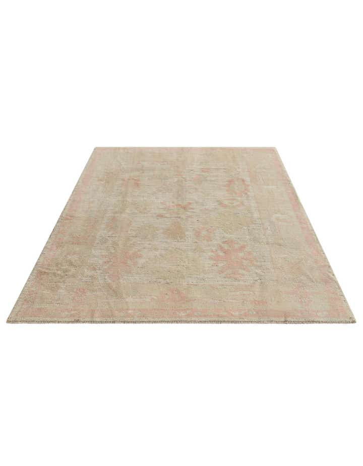 5' 4 x 6' 10 Hand Knotted Oushak Wool Rug