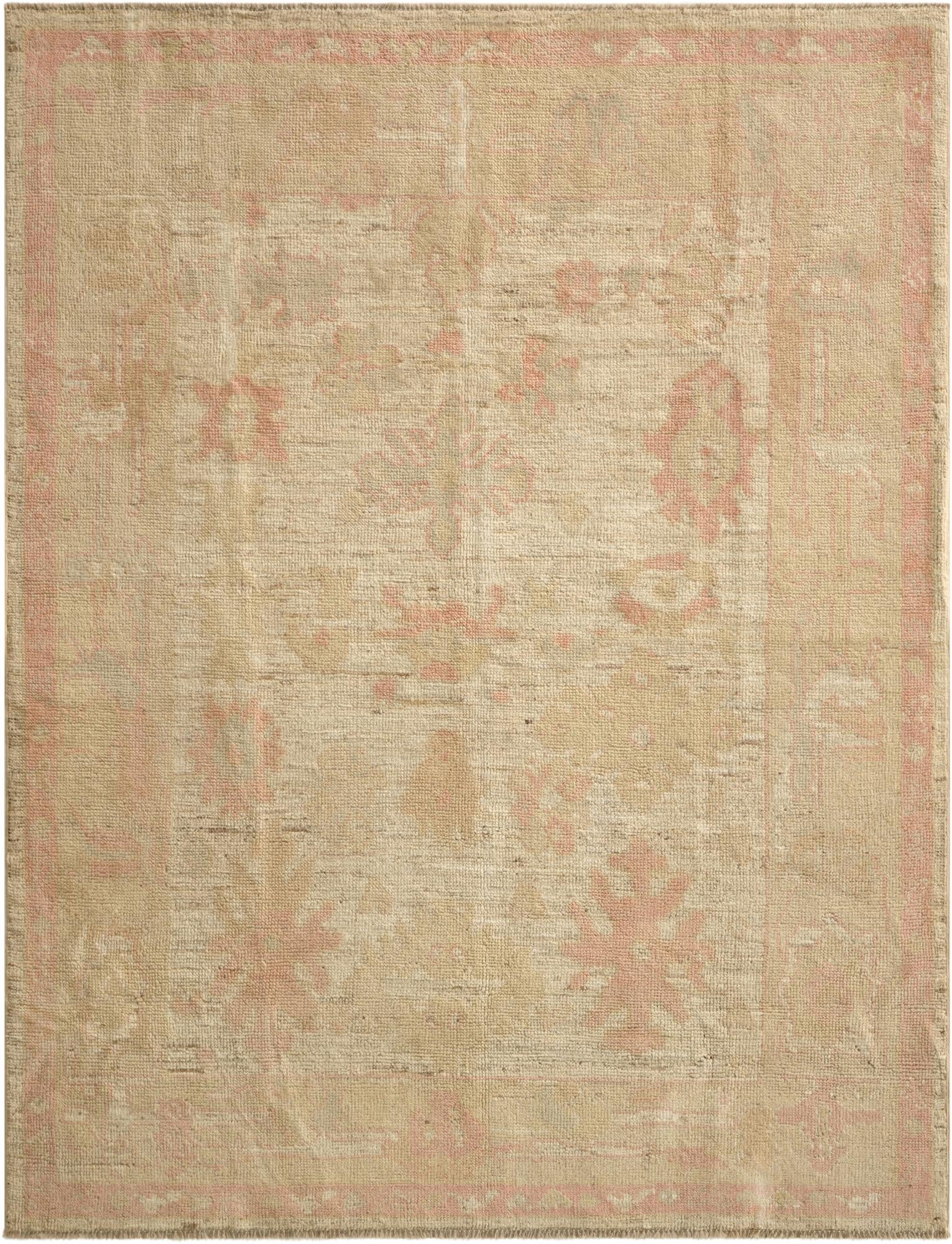5' 4 x 6' 10  Hand Knotted Oushak Wool Rug