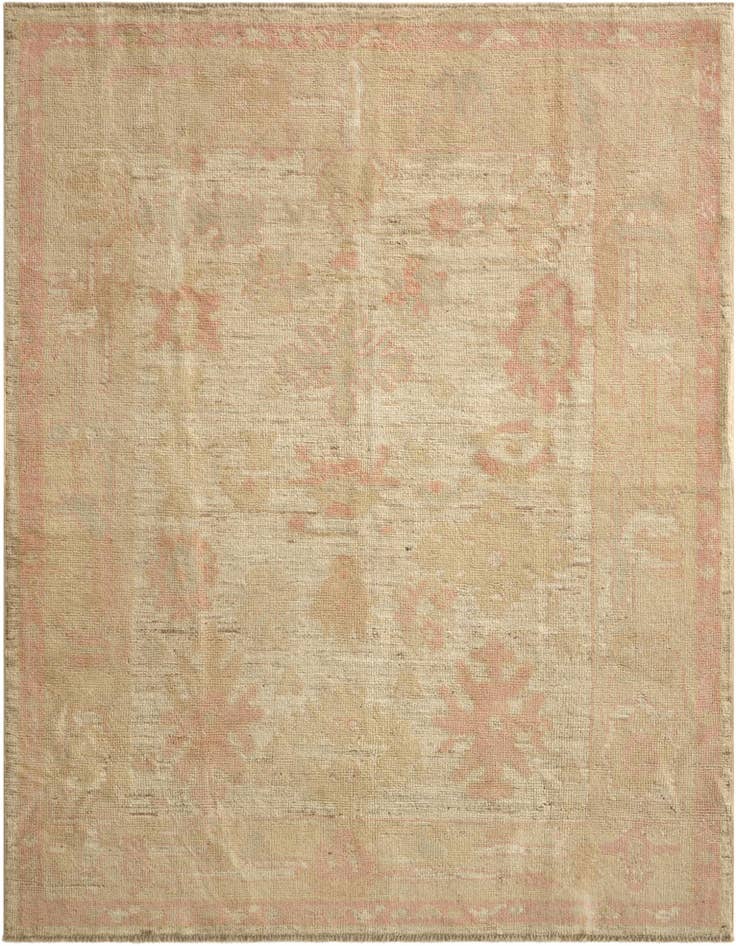 Detail image of 5' 4 x 6' 10 Hand Knotted Oushak Wool Rug