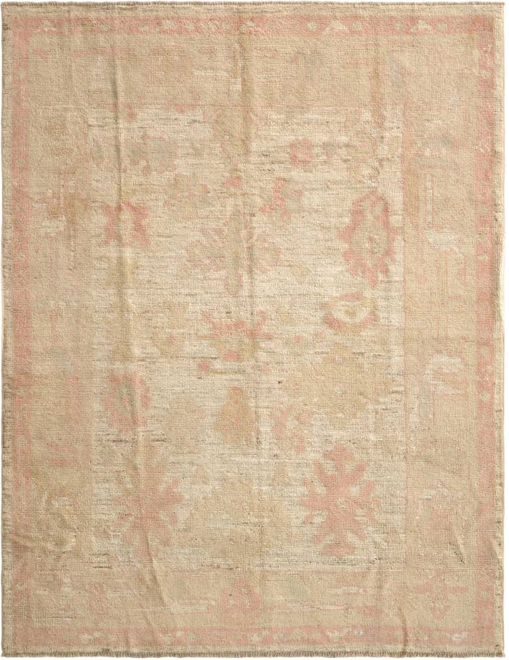 Detail image of 5' 4 x 6' 10 Hand Knotted Oushak Wool Rug