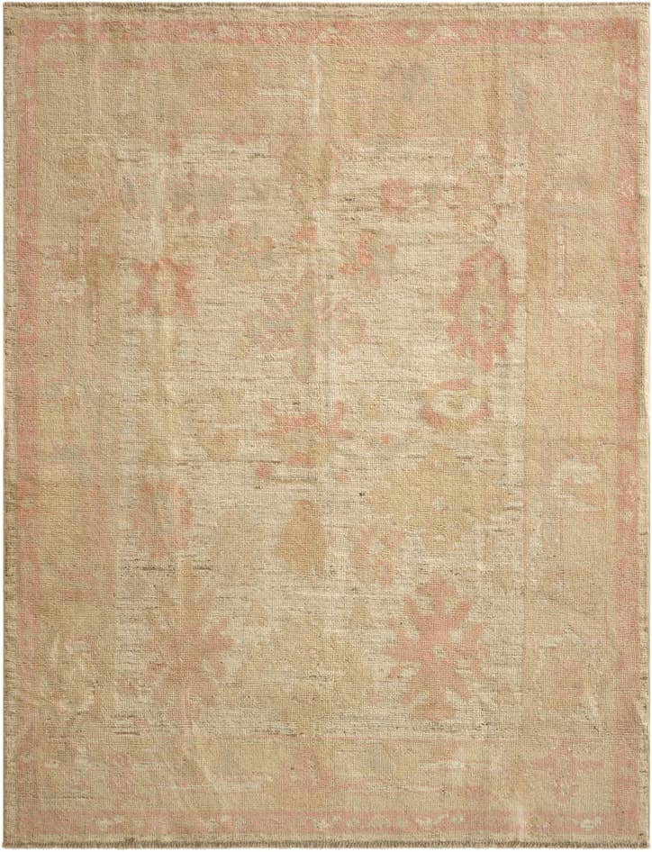 Detail image of 5' 4 x 6' 10 Hand Knotted Oushak Wool Rug