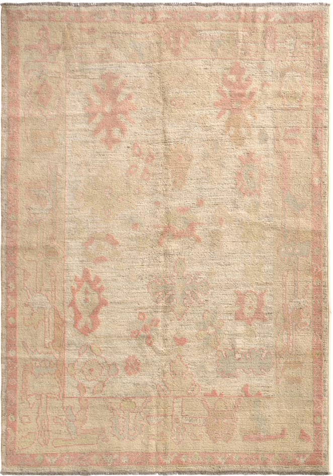 Detail image of 5' 2 x 7' 4 Hand Knotted Oushak Wool Rug