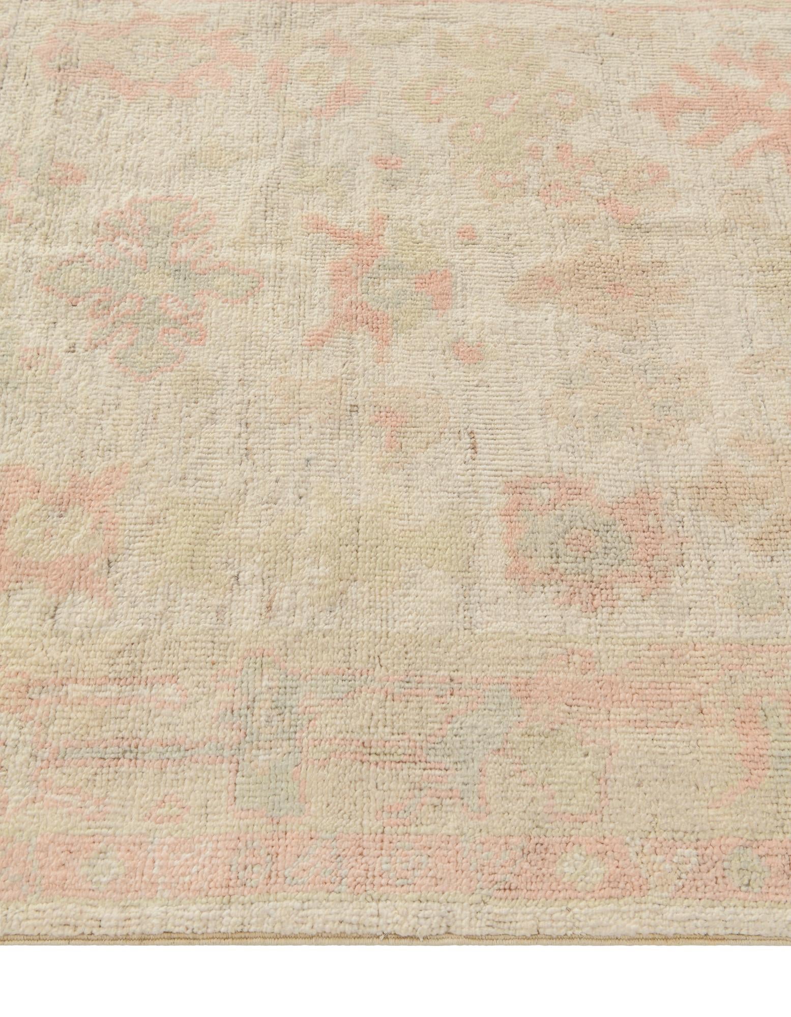 4' 4 x 6' 3 Hand Knotted Oushak Wool Rug