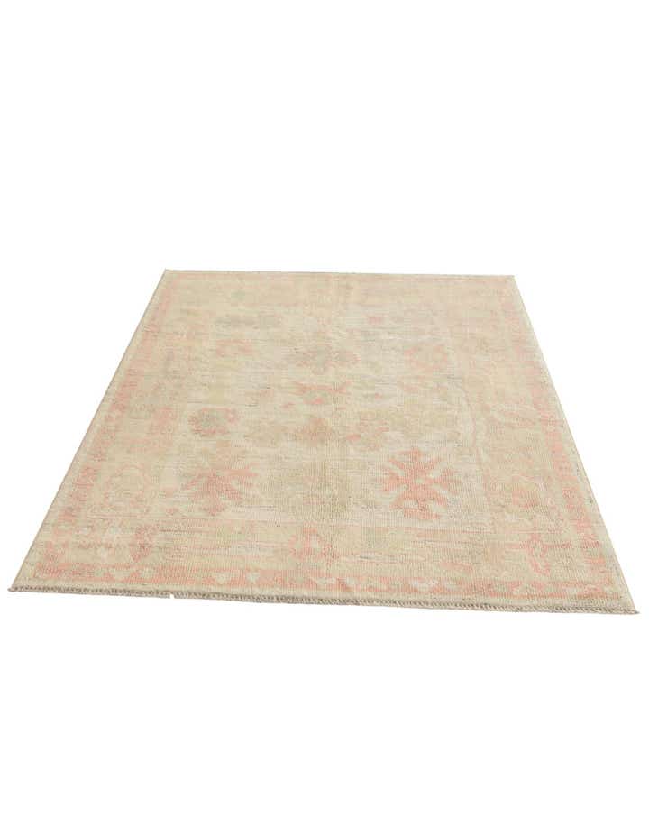 4' 4 x 6' 3 Hand Knotted Oushak Wool Rug