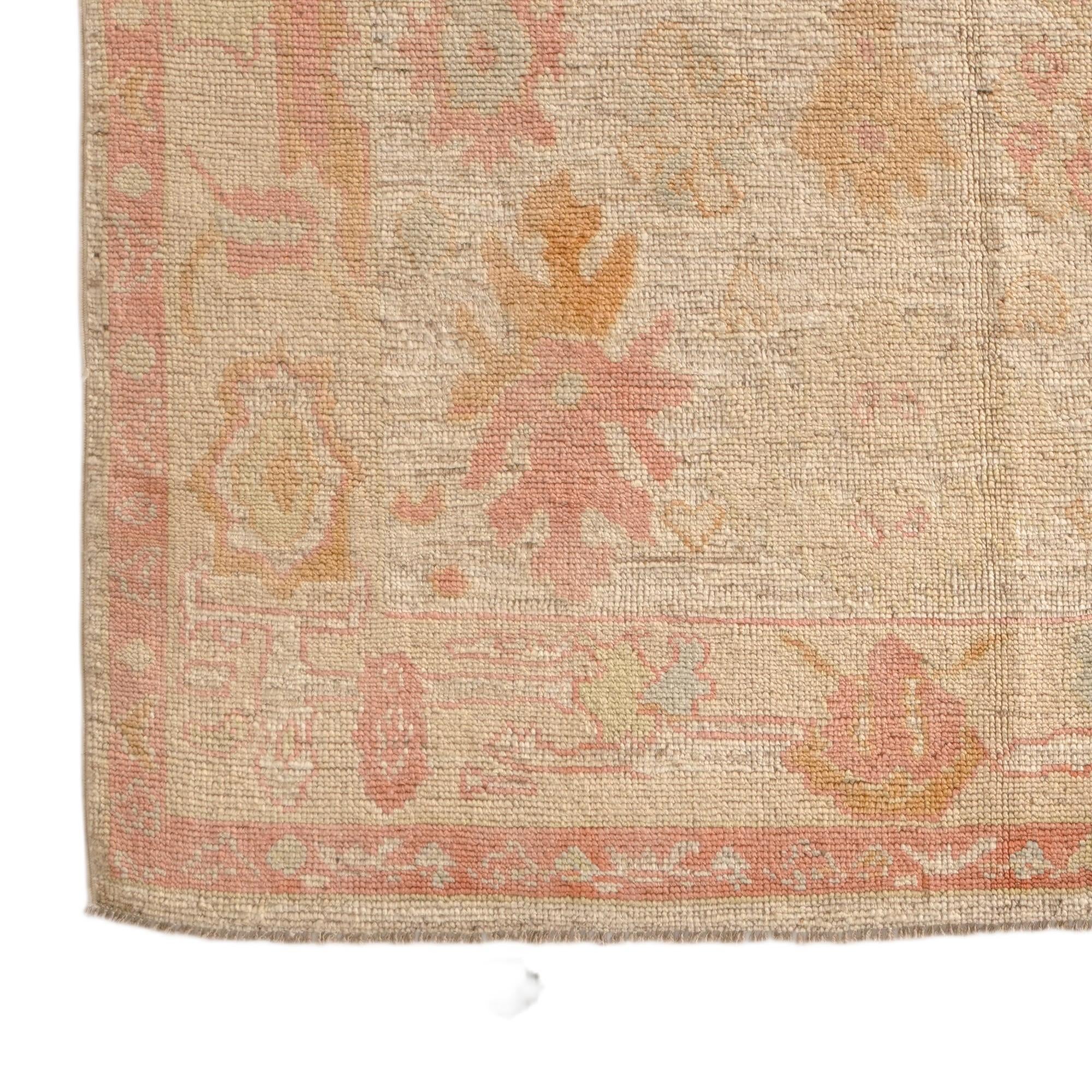 4' 4 x 6' 3 Hand Knotted Oushak Wool Rug