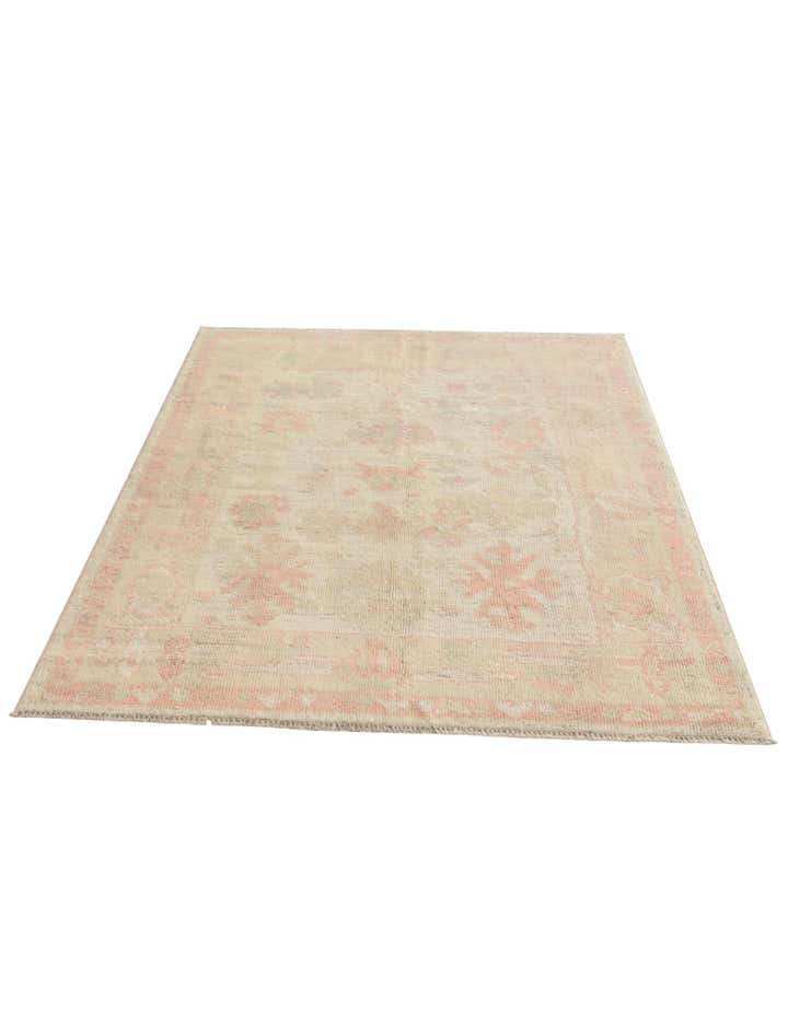 4' 4 x 6' 3 Hand Knotted Oushak Wool Rug