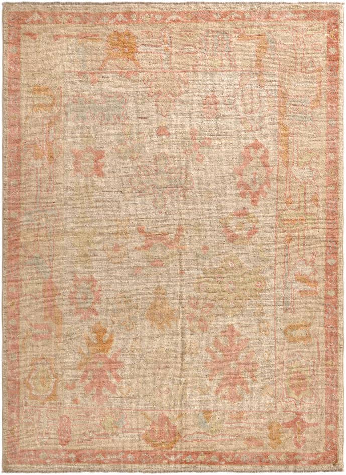Detail image of 4' 4 x 6' 3 Hand Knotted Oushak Wool Rug