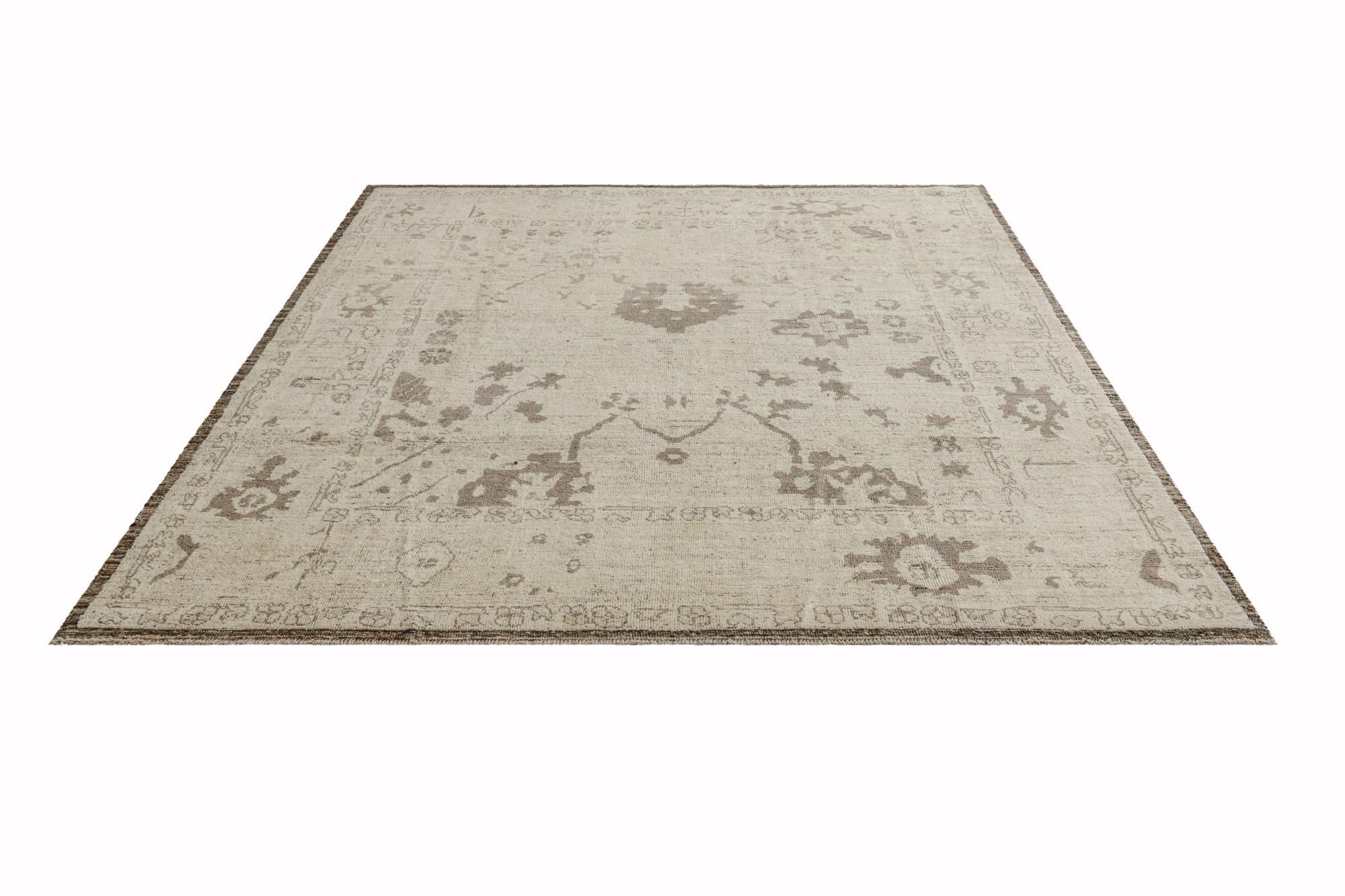 8' 3 x 10' 1 Hand Knotted Oushak Wool Rug