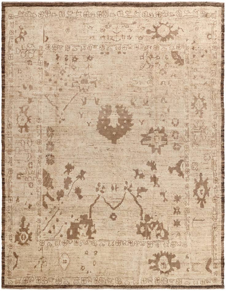 Detail image of 8' 3 x 10' 1 Hand Knotted Oushak Wool Rug