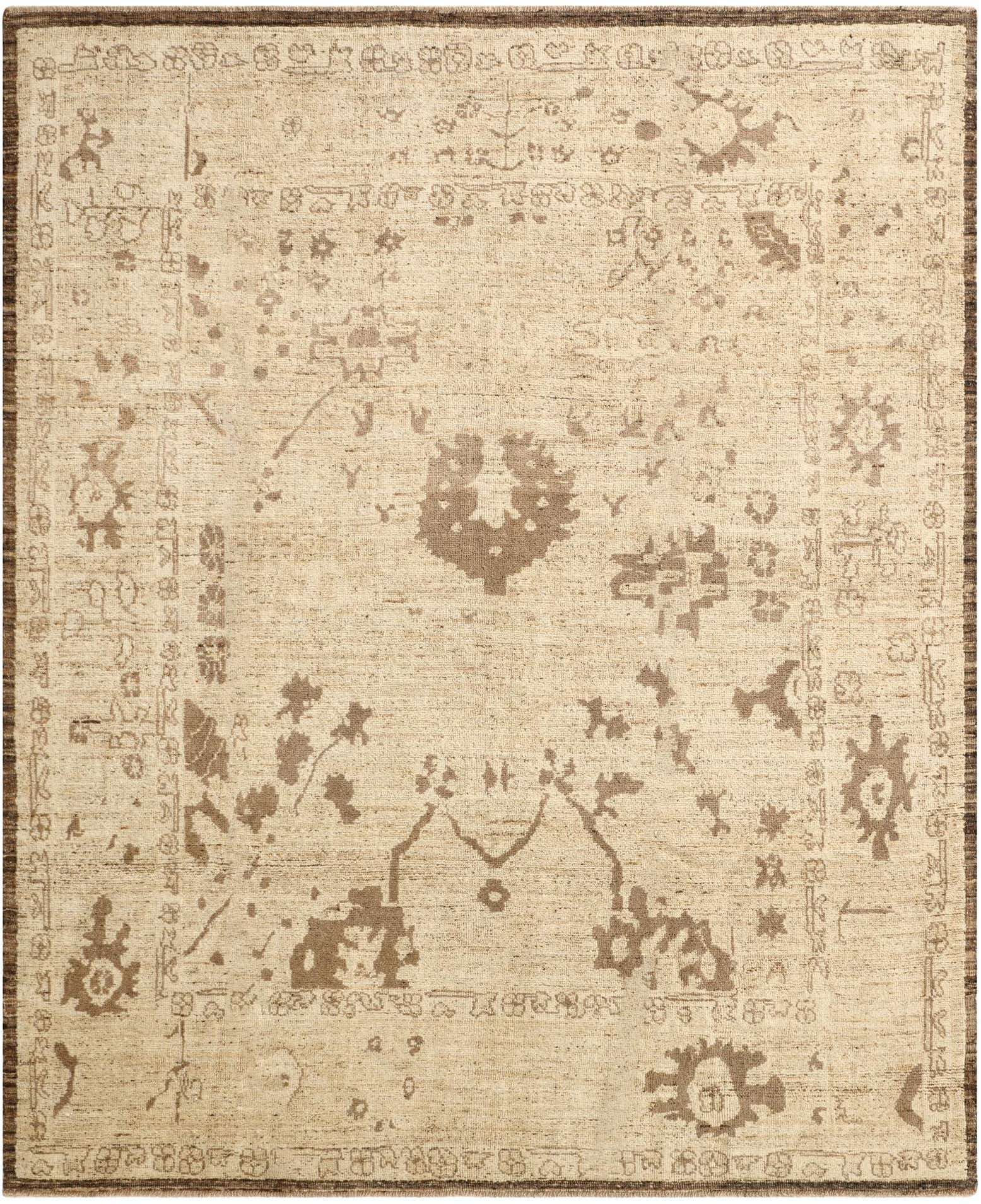 8' 3 x 10' 1 Hand Knotted Oushak Wool Rug