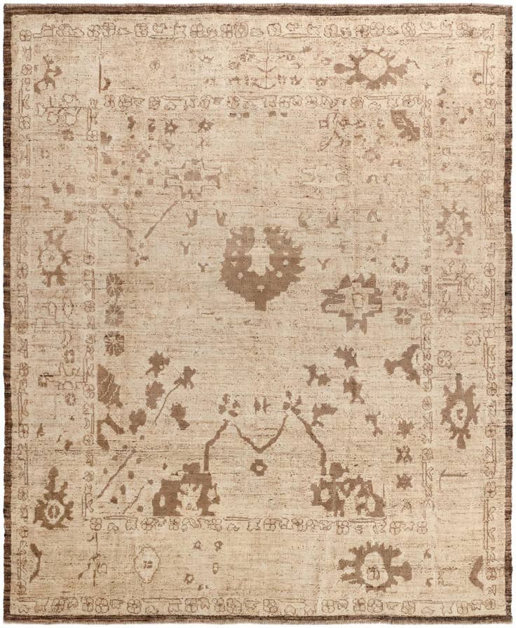 Detail image of 8' 3 x 10' 1 Hand Knotted Oushak Wool Rug