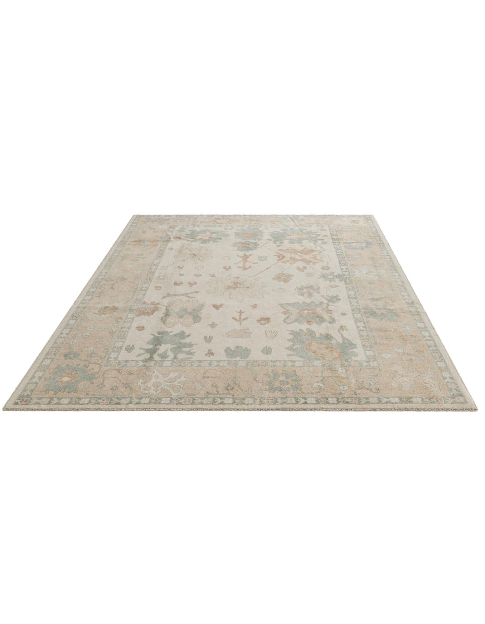 8' x 10' Hand Knotted Oushak Wool Rug