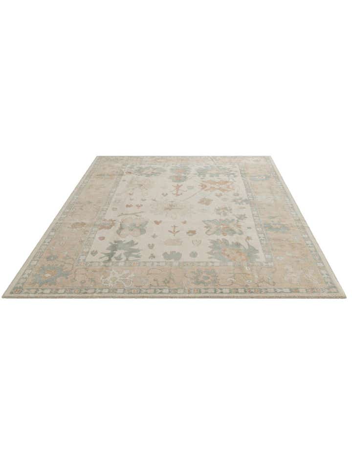 8' x 10' Hand Knotted Oushak Wool Rug