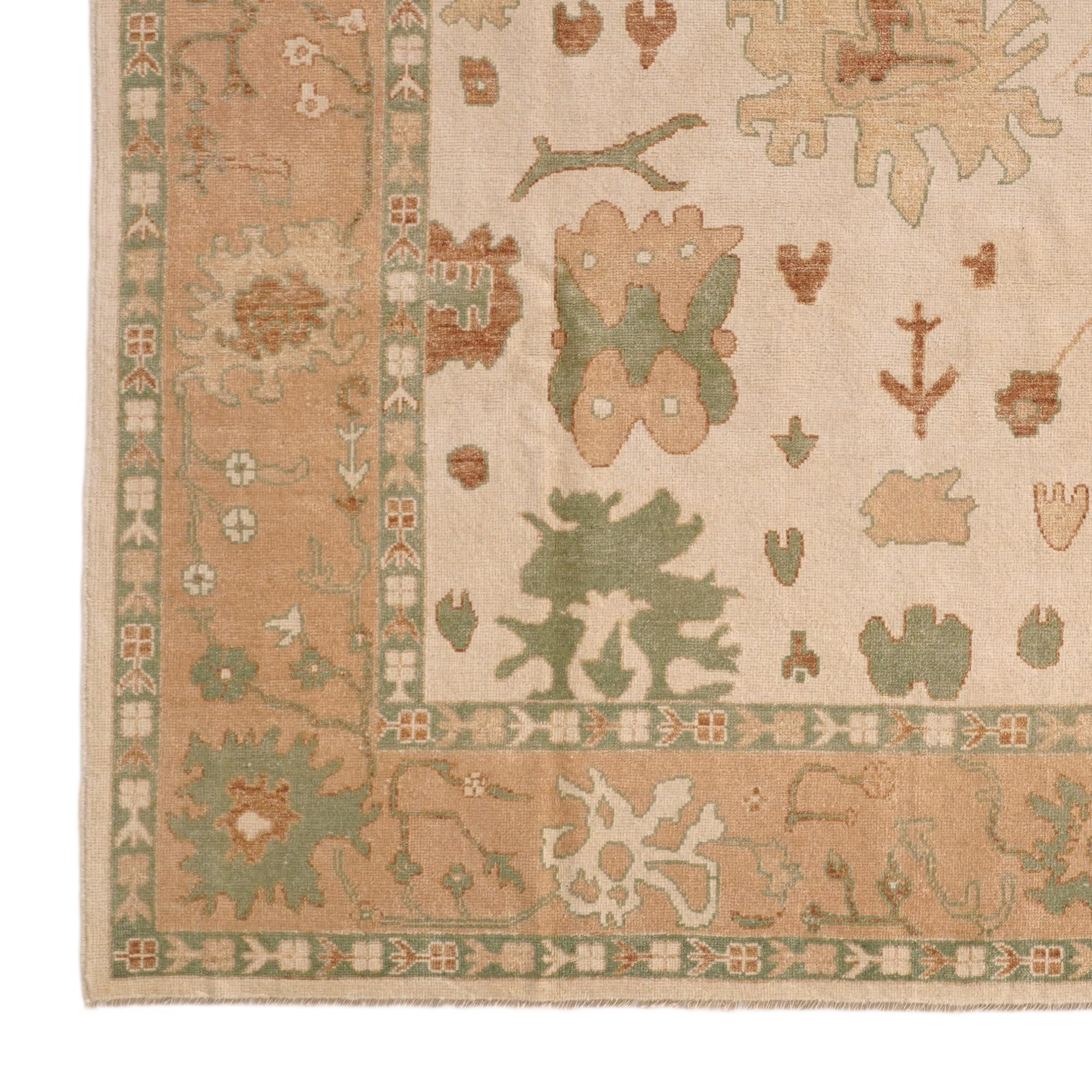 8' x 10' Hand Knotted Oushak Wool Rug