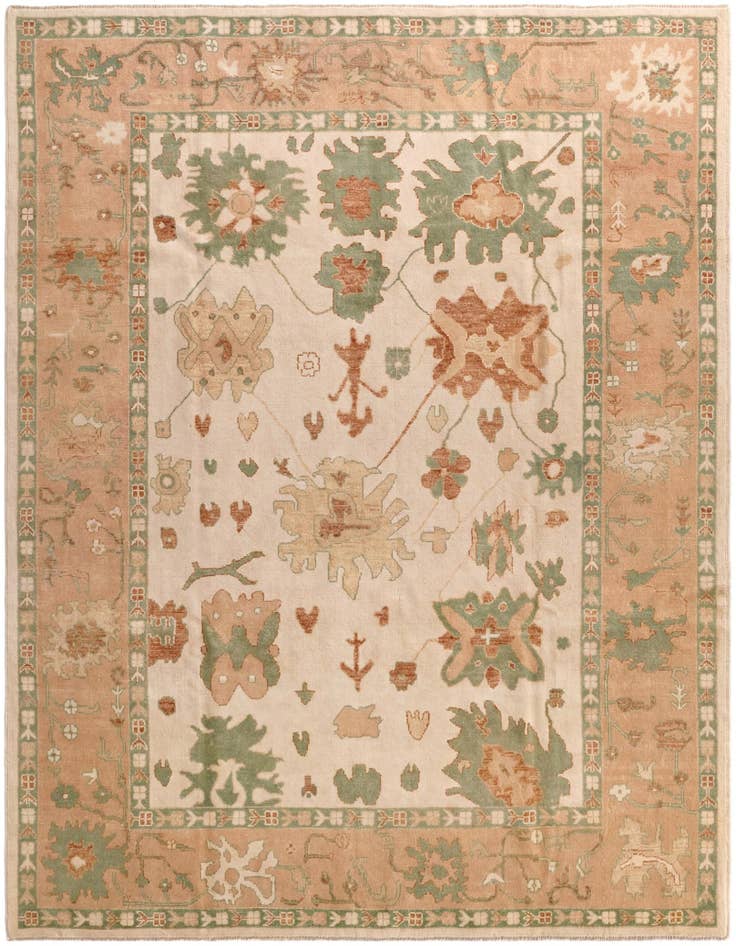 Detail image of 8' x 10' Hand Knotted Oushak Wool Rug
