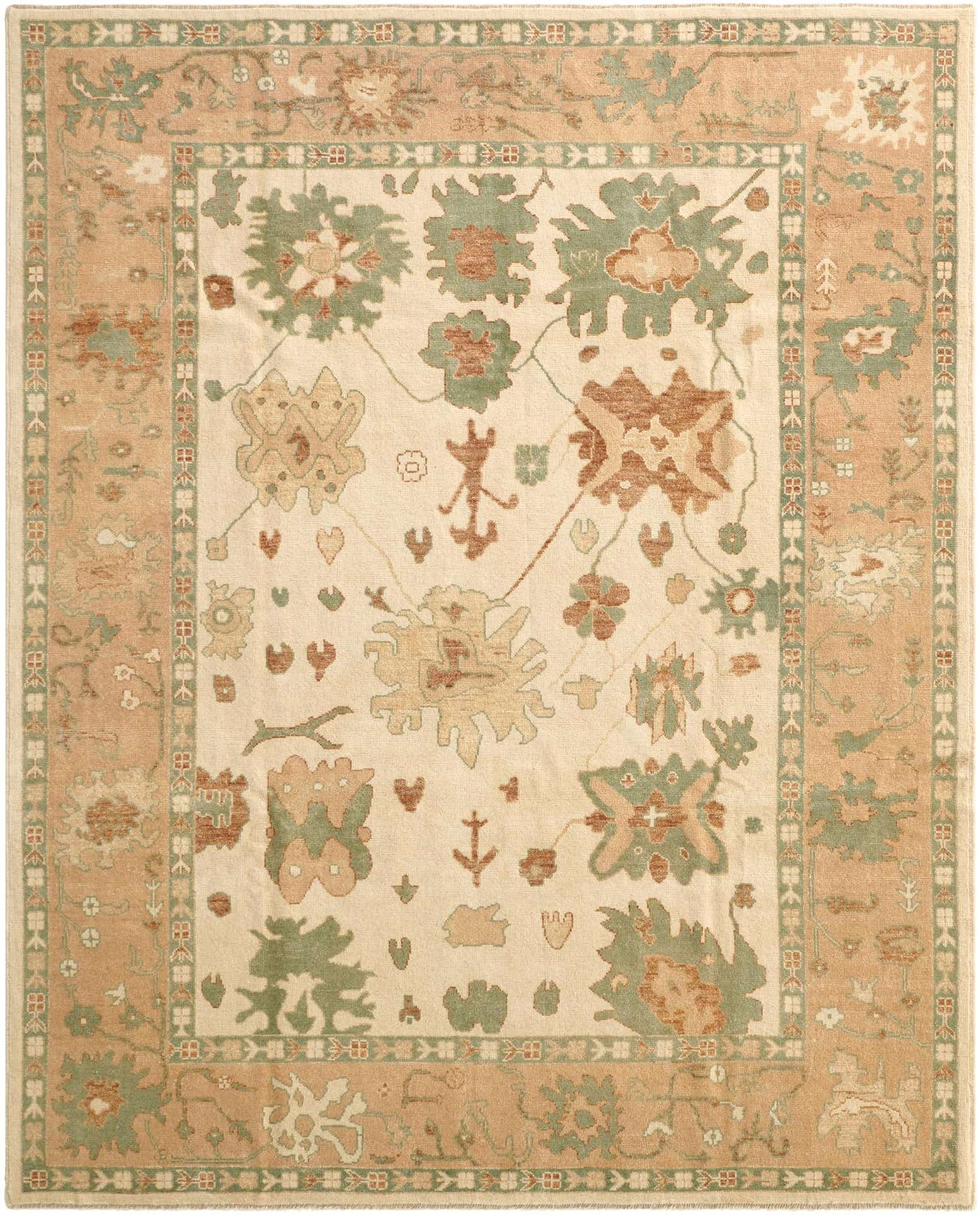 8' x 10' Hand Knotted Oushak Wool Rug