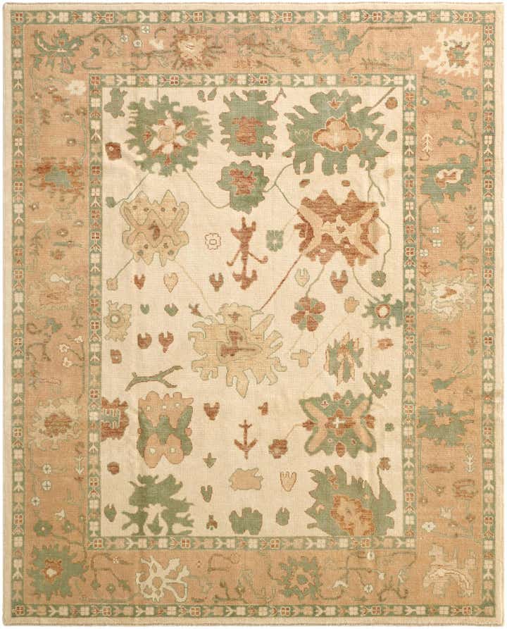 8' x 10' Hand Knotted Oushak Wool Rug
