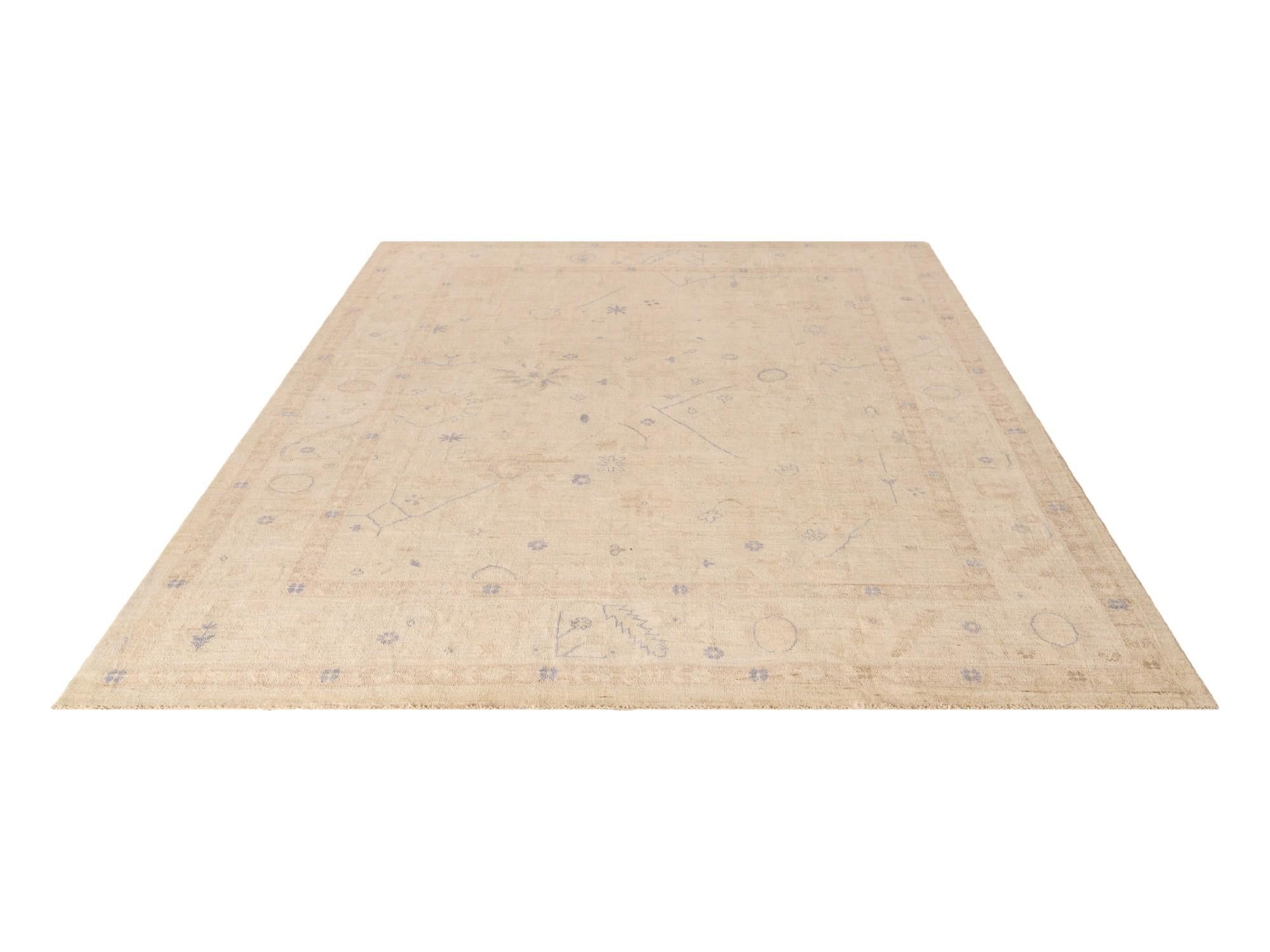 9' 10 x 13' 6 Hand Knotted Oushak Wool Rug