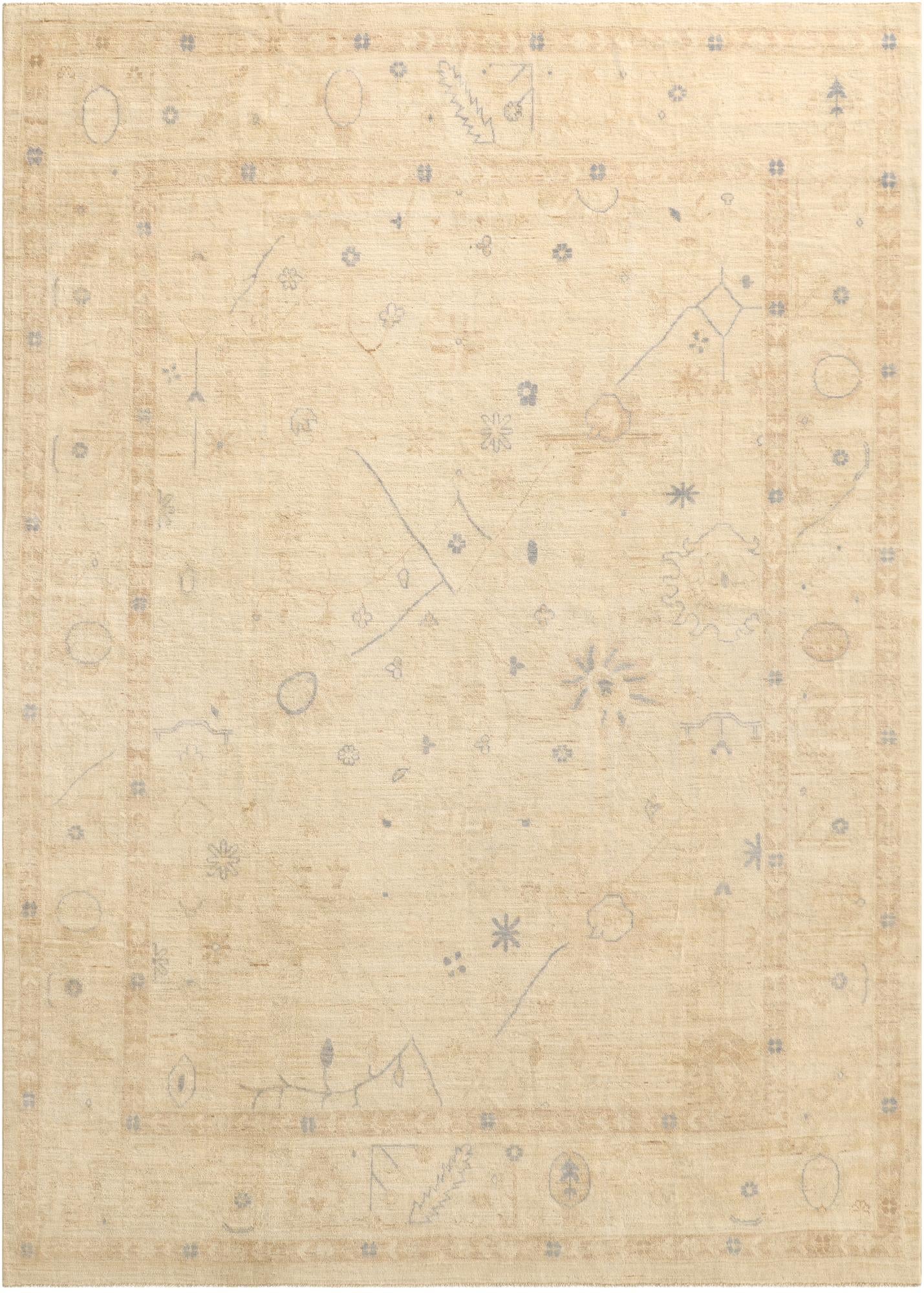 9' 10 x 13' 6 Hand Knotted Oushak Wool Rug