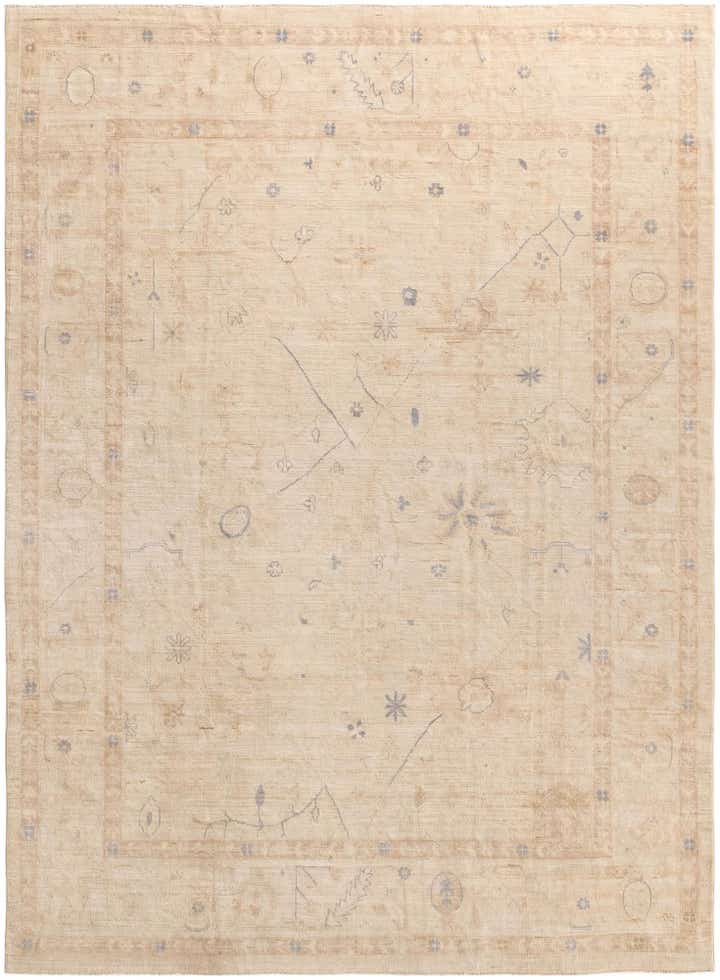 9' 10 x 13' 6 Hand Knotted Oushak Wool Rug