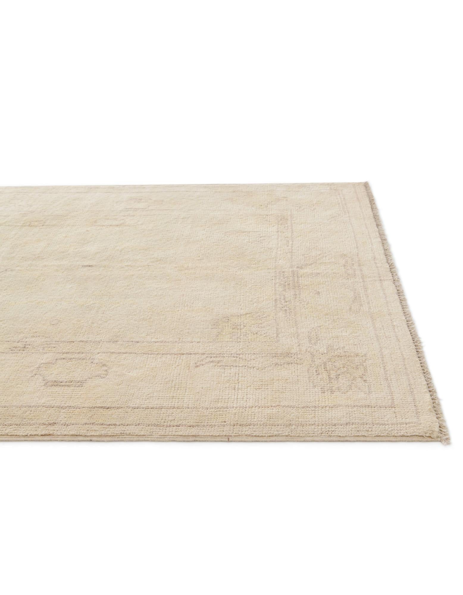 4' 3 x 6' Hand Knotted Oushak Wool Rug