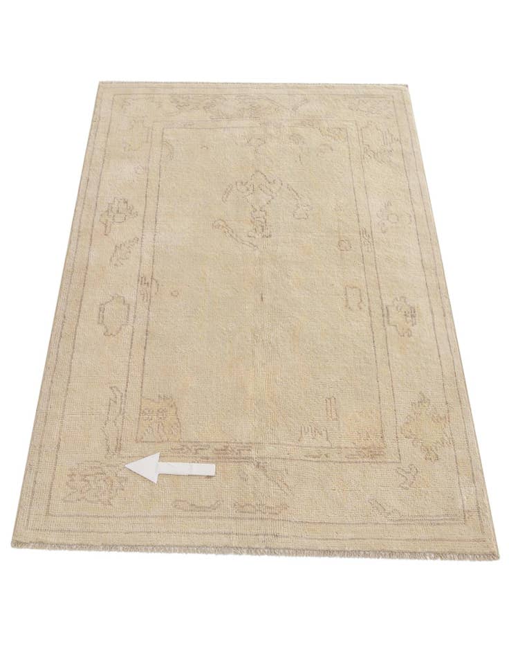 Detail image of 4' 3 x 6'  Hand Knotted Oushak Wool Rug