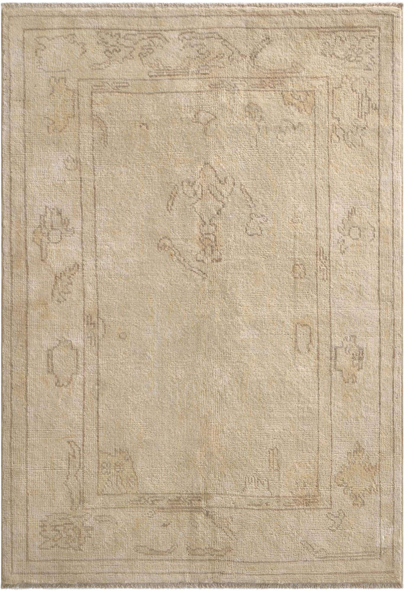 4' 3 x 6' Hand Knotted Oushak Wool Rug