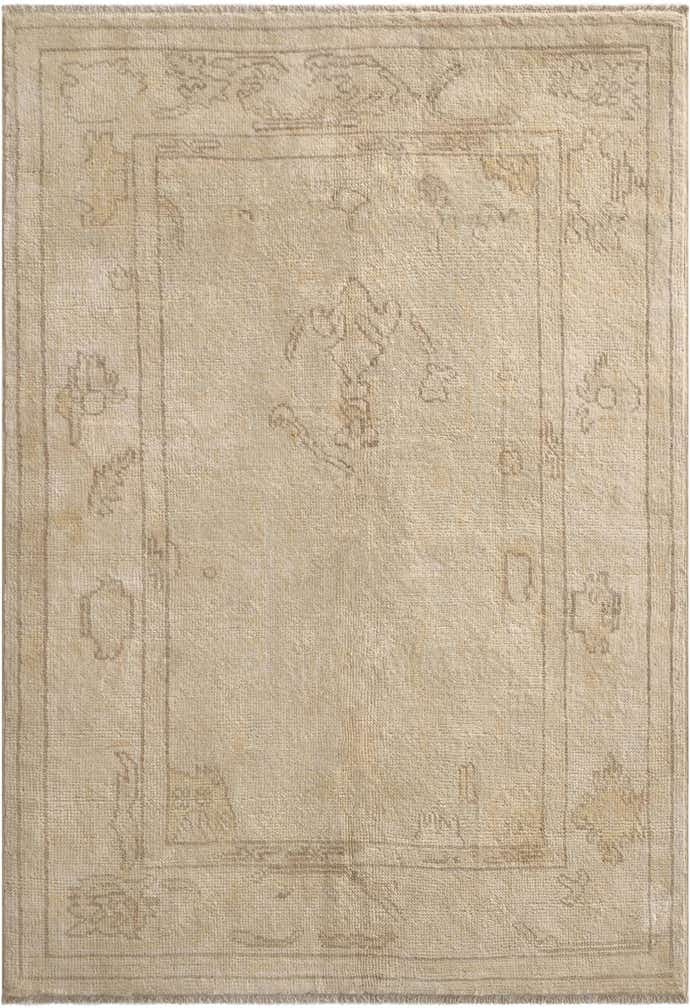 4' 3 x 6' Hand Knotted Oushak Wool Rug