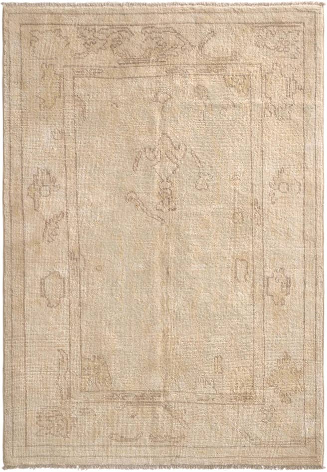 Detail image of 4' 3 x 6' Hand Knotted Oushak Wool Rug