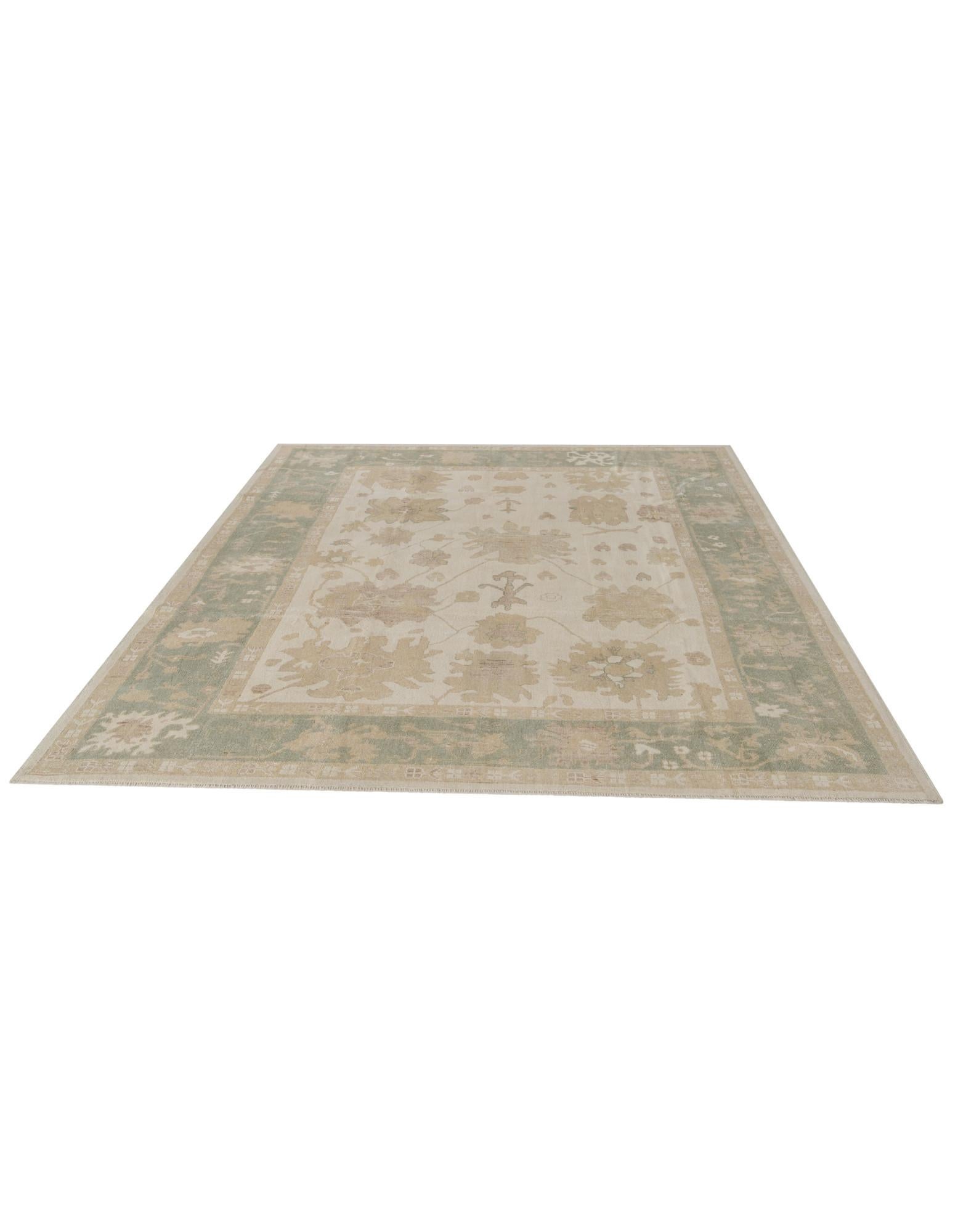 8' 4 x 9' 10 Hand Knotted Oushak Wool Rug