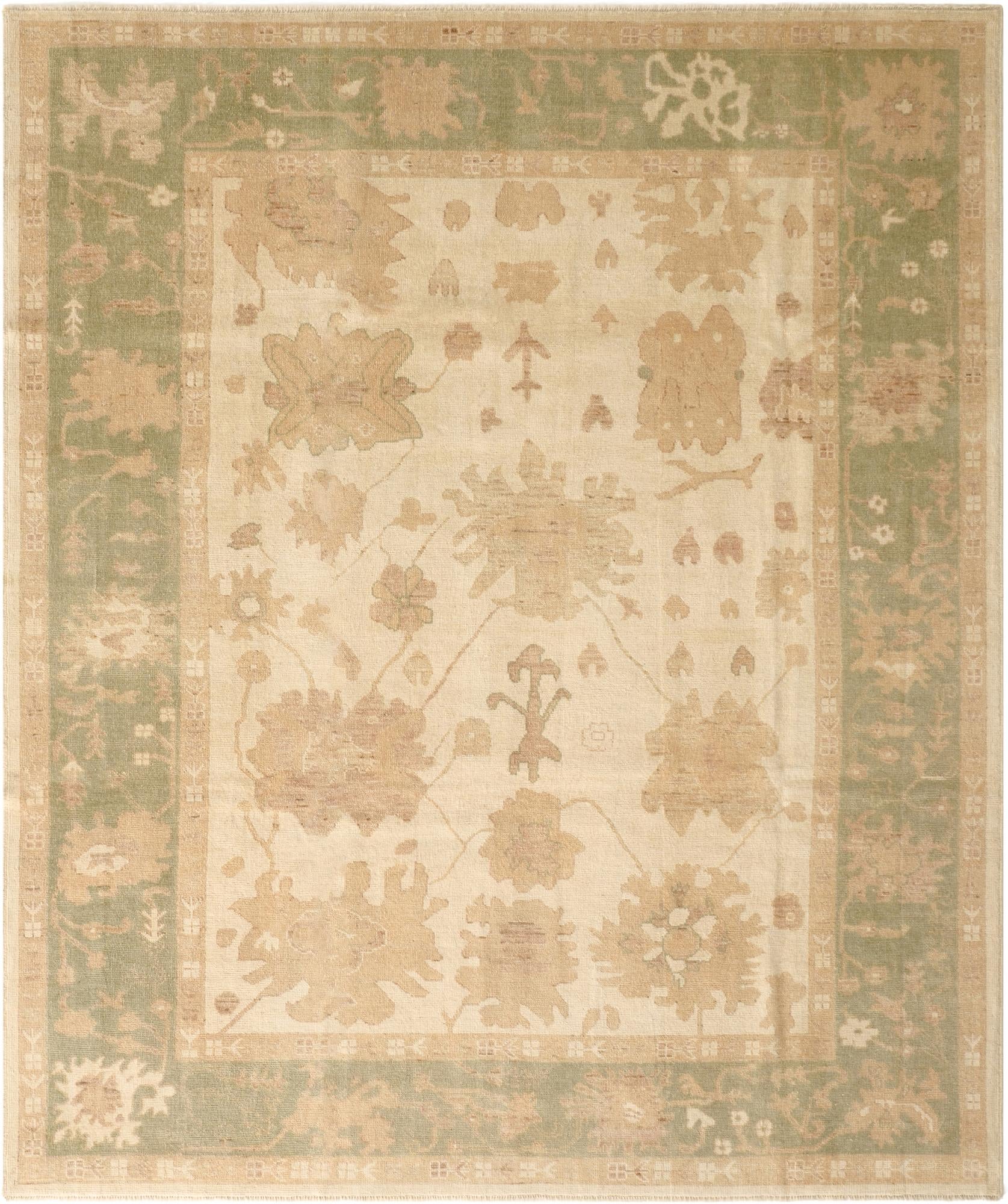 8' 4 x 9' 10  Hand Knotted Oushak Wool Rug