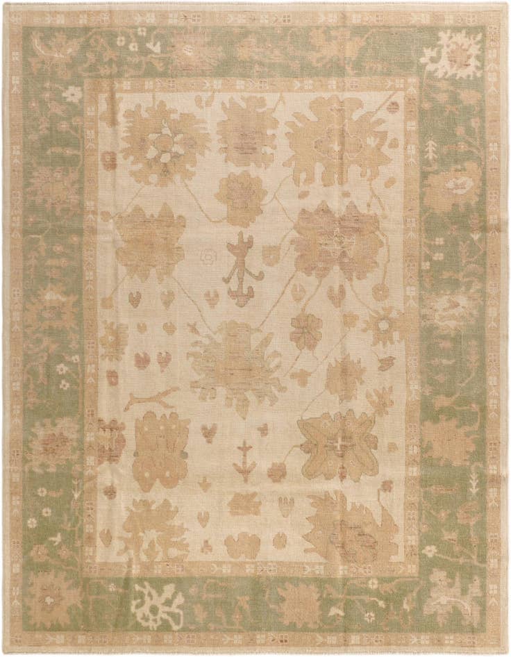Detail image of 8' 4 x 9' 10 Hand Knotted Oushak Wool Rug