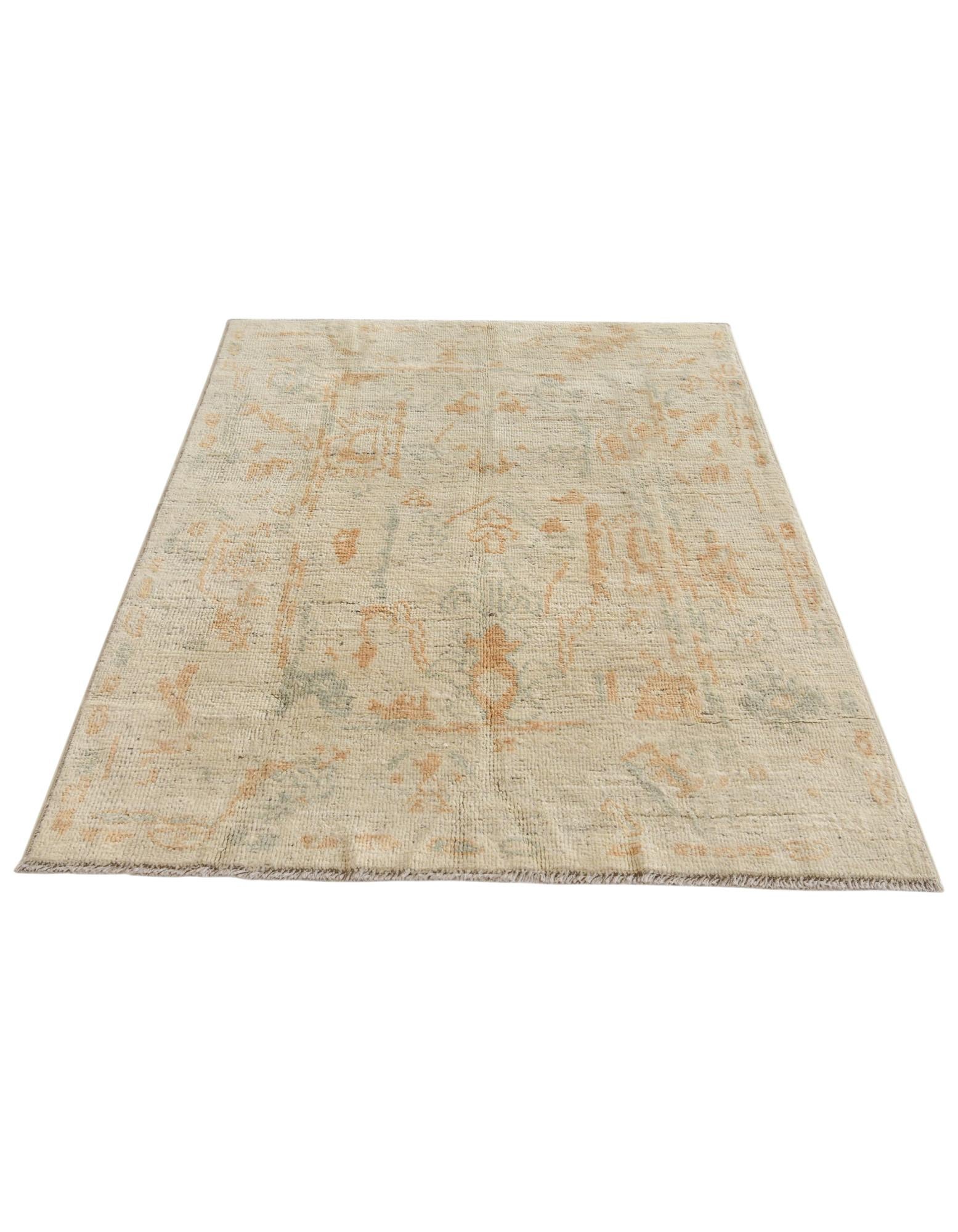 3' 10 x 5' 11 Hand Knotted Oushak Wool Rug