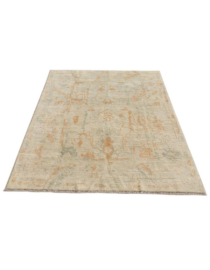 Detail image of 3' 10 x 5' 11 Hand Knotted Oushak Wool Rug