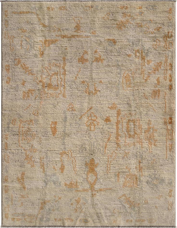 Detail image of 3' 10 x 5' 11 Hand Knotted Oushak Wool Rug